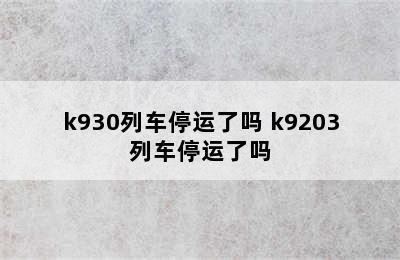 k930列车停运了吗 k9203列车停运了吗